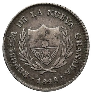 obverse: NUOVA GRENADA 2 Reales argento 1848 lotto yur 