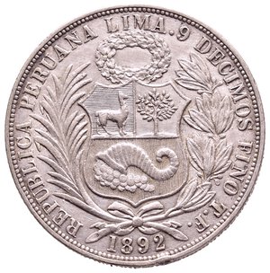 obverse: PERU - 1 Sol argento 1892