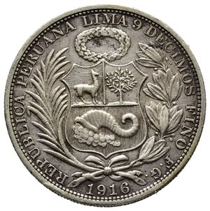 obverse: PERU - 1 Sol argento 1916