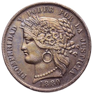 reverse: PERU - 5 Pesetas argento 1880 
