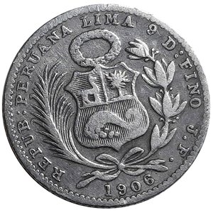 reverse: PERU 1 Dinero argento 1906 