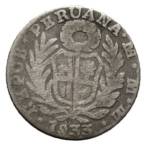 obverse: PERU 1-2 Real argento 1833 lotto yur 