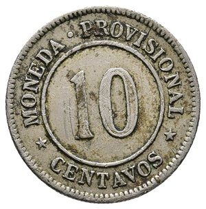 obverse: PERU 10 Centavos 1880 