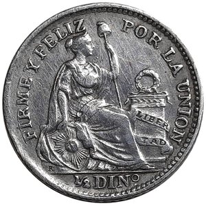 reverse: PERU Mezzo Dinero argento 1910