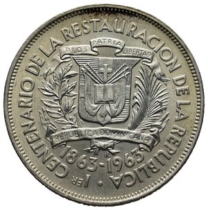 reverse: REPUBBLICA DOMINICANA - 1 Peso argento 1963 