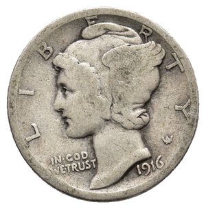 reverse: U.S.A.   Dime Mercury argento 1916
