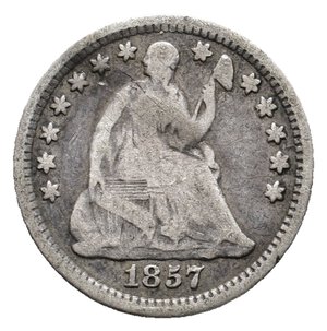 reverse: U.S.A. Half dime argento 1857 Piegata