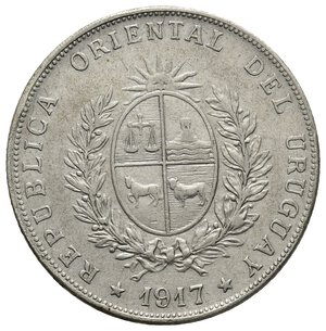 obverse: URUGUAY - 1 Peso argento 1917 