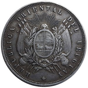 reverse: URUGUAY - 1 Peso argento 1877 