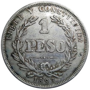 obverse: URUGUAY - 1 Peso argento 1893 