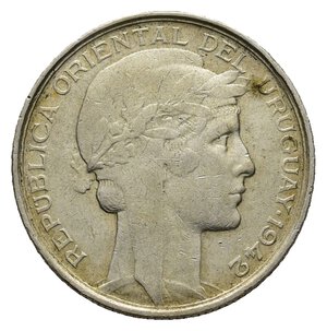 reverse: URUGUAY 20 Centimos argento 1942