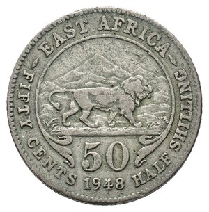 obverse: EAST AFRICA - George VI  50 Cents 1948 
