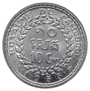 reverse: CAMBOGIA  10 Centimes 1953 lotto yur a