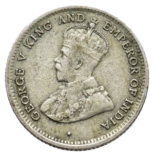 reverse: CEYLON  George V   25 Cents  argento 1913 