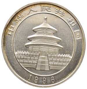 reverse: CINA  10 Yuan PANDA 1996  (1 oncia argento 999)