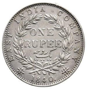 obverse: EAST INDIA COMPANY - Victoria queen  1 Rupee argento 1840 