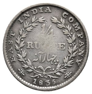 obverse: EAST INDIA COMPANY George IV Quarter rupee argento 1835 