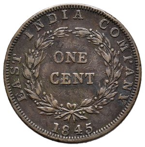 obverse: EAST INDIA COMPANY- Victoria Queen  1 Cent 1845 