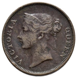 reverse: EAST INDIA COMPANY- Victoria Queen  1 Cent 1845 