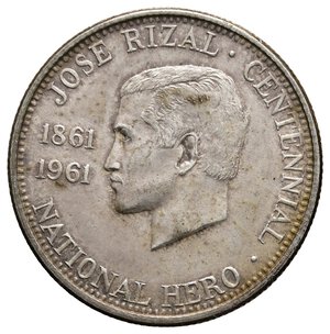 obverse: FILIPPINE Half Peso argento 1961