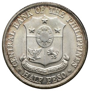 reverse: FILIPPINE Half Peso argento 1961