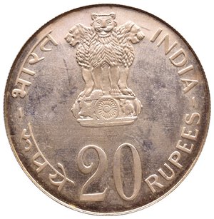 obverse: INDIA 20 Rupees argento 1973 Grow more food 