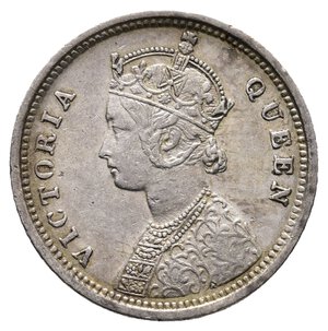 reverse: INDIA - Victoria Queen Quarter Rupee argento 1862 