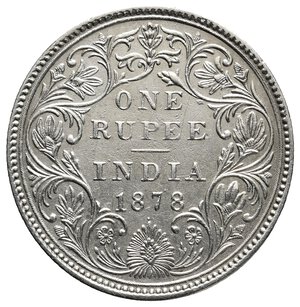 obverse: INDIA Victoria queen Rupee argento 1878