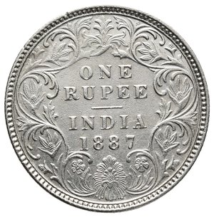 obverse: INDIA Victoria queen Rupee argento 1887