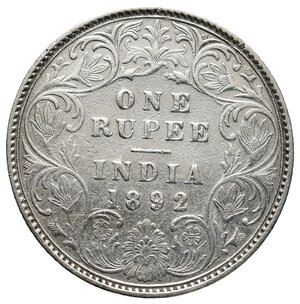 obverse: INDIA Victoria queen Rupee argento 1892