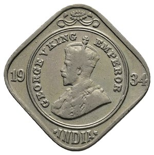 reverse: INDIA - George V - 2 Annas 1934 