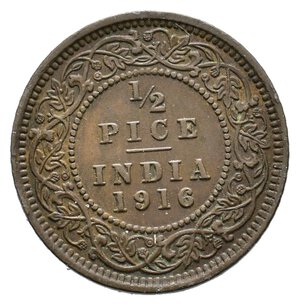 obverse: INDIA - George V  1/2 Pice 1916 