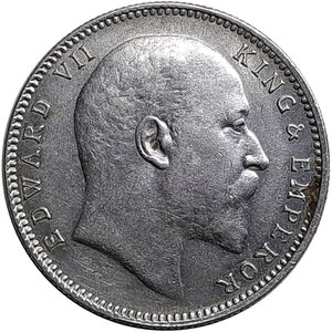 reverse: INDIA - Edward VII -Rupia argento 1907 