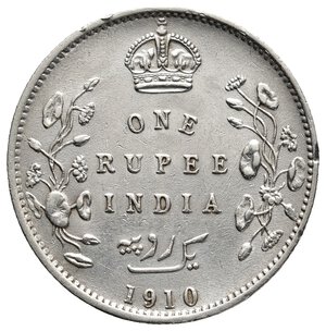 obverse: INDIA - Edward VII -Rupia argento 1910