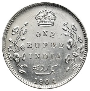 obverse: INDIA - Edward VII -Rupia argento 1904