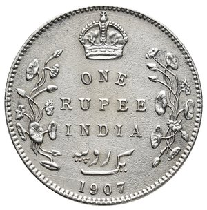 obverse: INDIA - Edward VII -Rupia argento 1907 