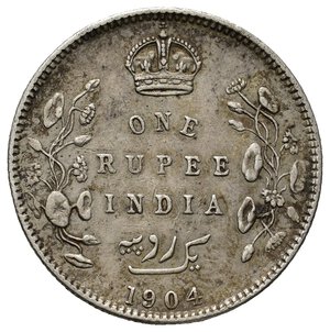 obverse: INDIA - Edward VII -Rupia argento 1904