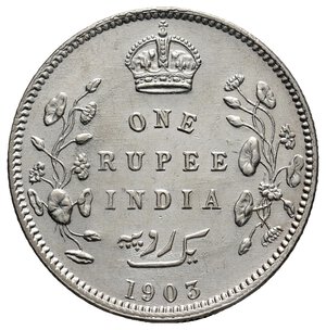 obverse: INDIA - Edward VII -Rupia argento 1903