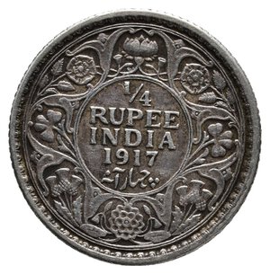 obverse: INDIA George V  1/4 Rupee argento 1917 lotto yur 