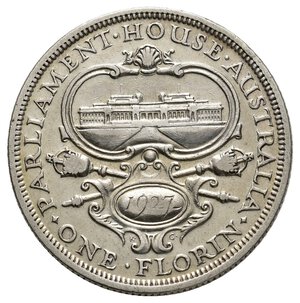 obverse: AUSTRALIA - George V - Florin Parlamento 1927 argento 