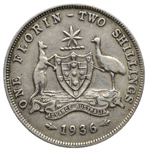 obverse: AUSTRALIA George V 1 Florin argento 1936 