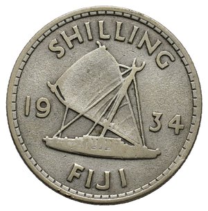 obverse: FIJI  - George V  1 Shilling argento 1934 A