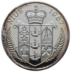 reverse: NIUE - 50 Dollars argento Steffy Graf 1987   
