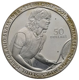 obverse: NIUE - 50 Dollars argento Steffy Graf 1989 