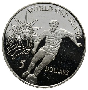 obverse: NIUE 5 Dollars argento 1991  Calcio usa 94 