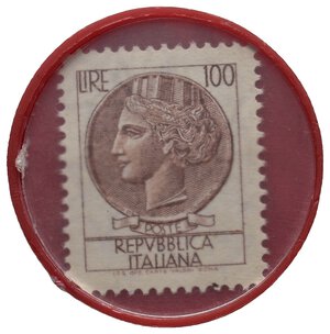 reverse: Gettone con Francobollo- 100 Lire - Laurea