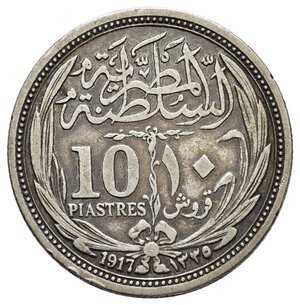 obverse: EGITTO 10 Piastre argento 1917