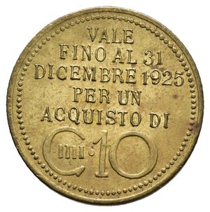 obverse: Gettone Giunta Consumi Venezia 10 centesimi 1925 