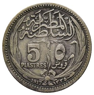 obverse: EGITTO 5 Piastre argento 1917 