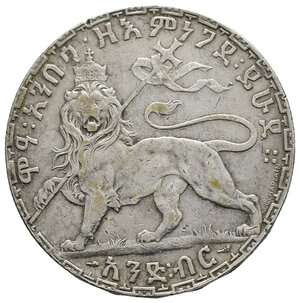 obverse: ETIOPIA - Menelik II (1889-1931) 1 Birr argento 1903 RARA 